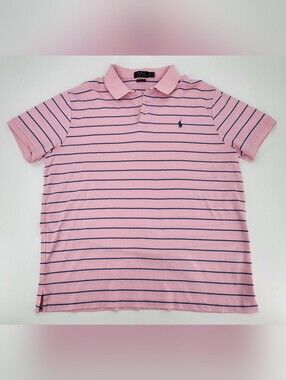 Ralph Lauren Pink Polo with Navy Stripes